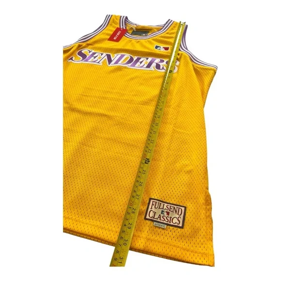 Full Send All Star Basketball Yellow Lakers Style Jersey Nelk Boys Men’s Size XL